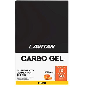 Suplemento Lavitan Carbo Gel Cimed Sabor Tangerina Caixa Com 10 Sachês de 30g