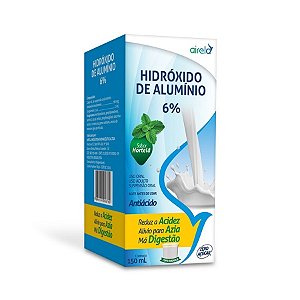 Antiácido Hidróxido De Alumínio 6% Airela Sabor Hortelã 150ml Com Copo Dosador