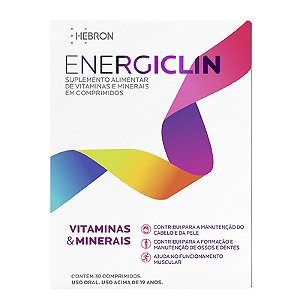 Suplemento Alimentar Energiclin Multivitamínico Hebron 30 Comprimidos
