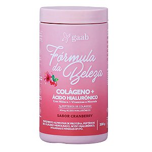 Suplemento Em Pó Fórmula Da Beleza Colágeno Ácido Hialurônico Gaab Sabor Cranberry 200g
