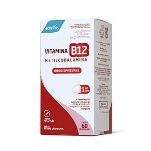 Suplemento Alimentar Vitamina B12 Metilcobalamina Orodispersível Sabor Frutas Vermelhas Ecofitus 60 Comprimidos