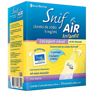 Lavagem Nasal Snif Air Infantil 0,9% 1 Lavador nasal De 120ml+15 Envelopes Em Pó De 1,080g
