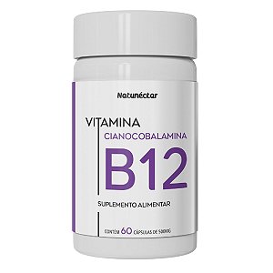 Suplemento Alimentar Vitamina B12 Cianocobalamina Natunéctar 60 Cápsulas