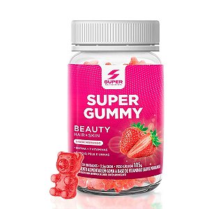 Suplemento Alimentar Super Gummy Beauty Sabor Morango 30 Gomas