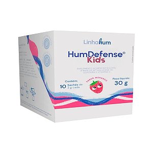 Suplemento Alimentar Defense Kids Sabor Morango LinhaHum 10 Sachês De 3g Cada