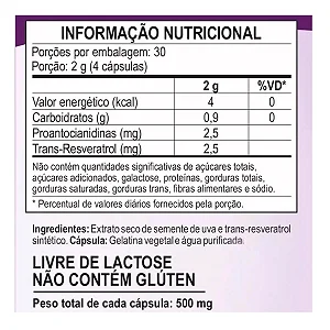 Suplemento Alimentar Revitrol Uva Desidratada Unilife 60 Cápsulas