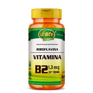 Suplemento Alimentar Riboflavina Vitaminas B2 Unilife 60 Cápsulas