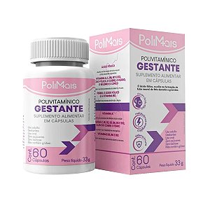 Suplemento Alimentar Polivitamínico Gestante PoliMais 60 Cápsulas