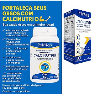 Suplemento Alimentar Calcinutri D PoliMais 60 Comprimidos