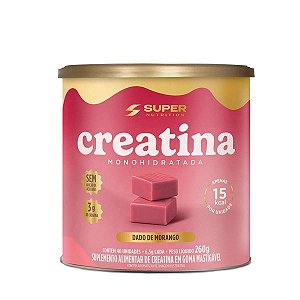 Suplemento Alimentar em Pó Creatina Monohidratada Super Nutrition Sabor Morango 40 Gomas Mastigáveis