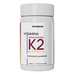 Suplemento Alimentar Vitamina K2 + D3 Natunéctar 60 Cápsulas