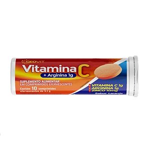 Suplemento Alimentar Vitamina C + Arginina 1g Geovit 10 Comprimidos Efervescentes