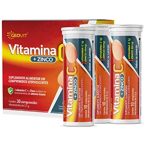 Suplemento Alimentar Vitamina C + Zinco Geovit 30 Comprimidos Efervescentes