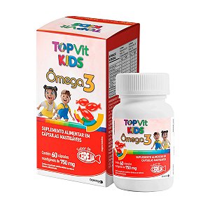 Suplemento Alimentar Topvit Kids Ômega 3 Sabor De Cereja 60 Cápsulas