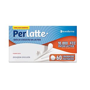 Suplemento Alimentar Perlatte 10.000 U.FCC Sabor Leite Eurofarma 60 Comprimidos Mastigáveis
