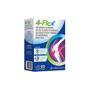 Suplemento Alimentar 4Flex Coágeno Tipo ll e Polivitamínico Cellera 60 Comprimidos Revestidos