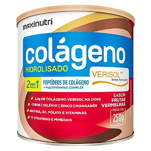 Colágeno Hidrolisado Maxinutri 2 em1 Sabor Frutas Vermelhas 250g