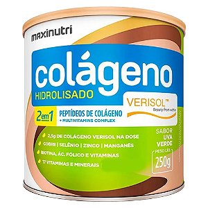 Suplemento Alimentar Colágeno Hidrolisado Maxinutri 2 em1 Sabor Uva Verde 250g