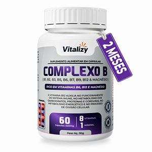 Complexo B + Magnésio com 60 cápsulas Vitalizy