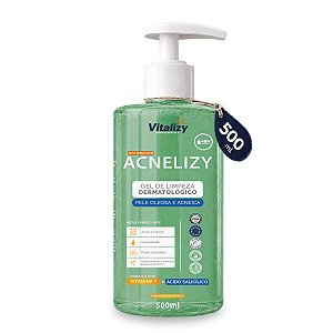 Gel de Limpeza Facial Dermatológico Acnelizy 500ml Vitalizy