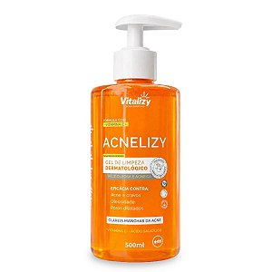 Gel de Limpeza Facial Dermatológico Acnelizy 500ml Vitalizy