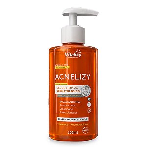 Gel de Limpeza Facial Dermatológico Acnelizy 500ml Vitalizy