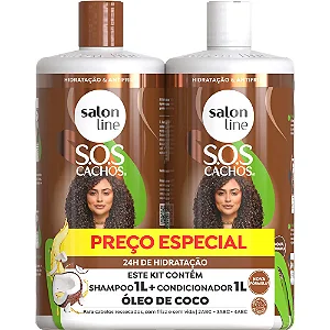 Shampoo + Condicionador Salon Line SOS Cachos Coco 1L