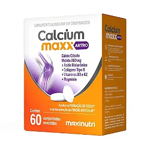 Suplemento Alimentar Calcium Maxx Artro Maxinutri 60 Comprimidos Resvestidos