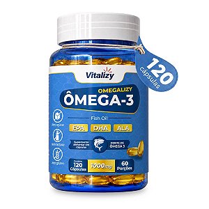 Ômega 3 Omegalizy Fish Oil 1000mg 120 Cápsulas Vitalizy