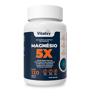 Magnésio 5 em 1 MAG 5X-120 Cápsulas