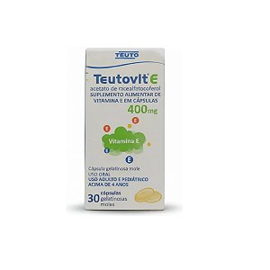 Suplemento Alimentar Vitamínico Teutovit E 400mg 30 Cápsulas Moles
