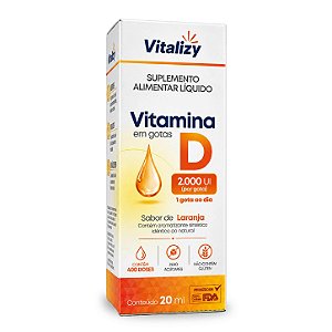 Vitamina D 2000UI Sabor De Laranja 20ml Vitalizy