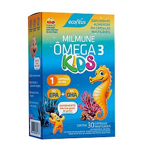 Suplemento Alimentar Milmune Ômega 3 Kids Sabor Laranja Com Frutas Silvestres 30 Cápsulas Mastigáveis