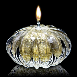 Lamparina Orbe em Cristal Murano com Ouro 24K - São Marcos