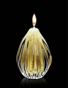 Lamparina Gota em Cristal Murano com Ouro 24K - São Marcos