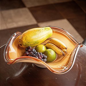 Centro de Mesa Onda em Cristal Murano - São Marcos