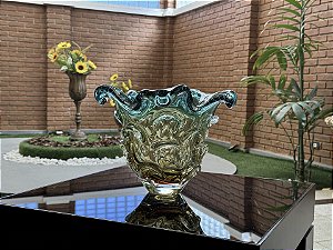 Cachepô Aspente em Cristal Murano - São Marcos 35 cm