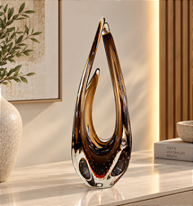 Escultura 4 Pontas em Cristal Murano - São Marcos 48 cm