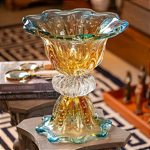 Vaso com Base em Cristal Murano - São Marcos