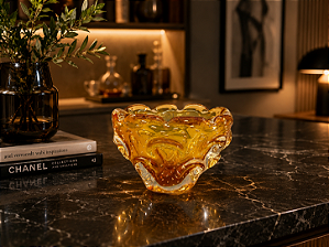 Cachepô Calore em Cristal Murano - São Marcos 10 cm
