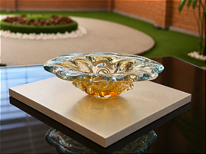 Centro de Mesa Calore em Cristal Murano - São Marcos 22 cm