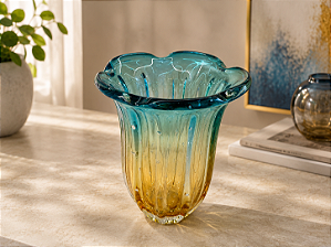 Vaso Costato em Cristal Murano - São Marcos