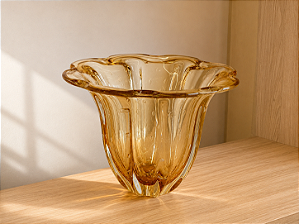 Cachepô Costato em Cristal Murano - São Marcos