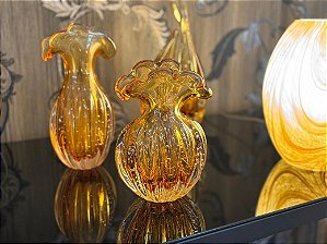 Vaso Trouxinha Concha em Cristal Murano - São Marcos 20 cm