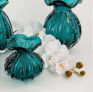 Vaso Trouxinha Vortice em Cristal Murano - São Marcos 9 cm