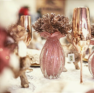 Vaso Trouxinha Vortice em Cristal Murano - São Marcos 14 cm