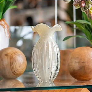Vaso Trouxinha Vortice em Cristal Murano - São Marcos 24 cm