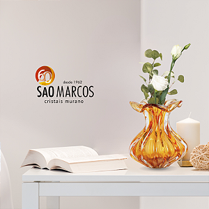 Vaso Trouxinha Vortice em Cristal Murano - São Marcos 12 cm