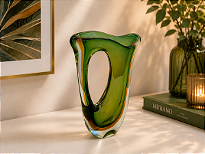 Vaso Torus em Cristal Murano - São Marcos 33 cm