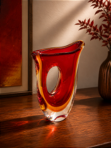 Vaso Torus em Cristal Murano - São Marcos 23cm